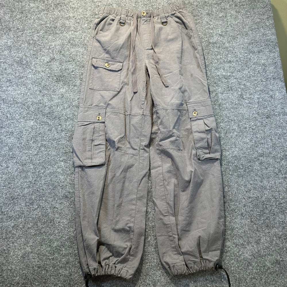 Rachel Paige Cargo Pants Women Size M Gray Gorpcore Utility Streetwear RPW2418